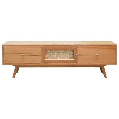 Norma Tasmanian Oak & Rattan 1 Door 2 Drawer TV Unit, 160cm