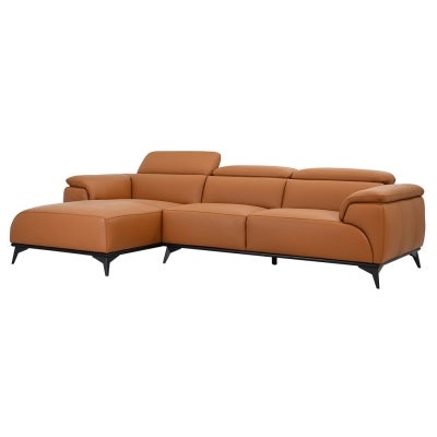 Claremont Italian Leather Corner Sofa, 2.5 Seater with LHF Chaise, Tan