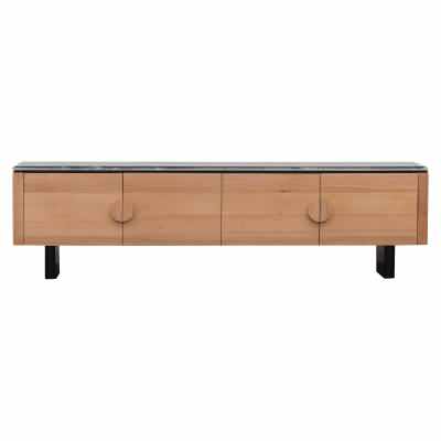 Maurena Sintered Stone Top Tasmanian Oak Timber 4 Door TV Unit with LED Light, 190cm
