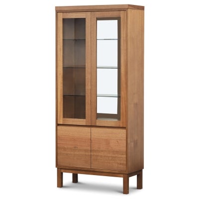 Sorevia Tasmanian Oak Timber 4 Door Display Cabinet