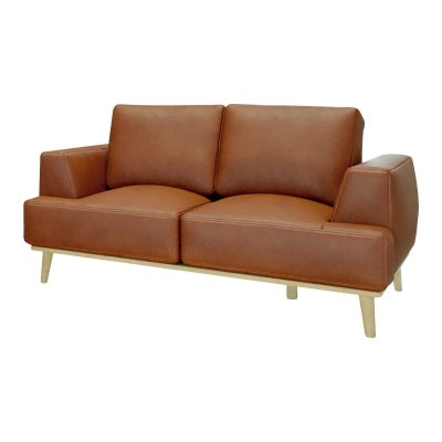 Rocella Italian Leather Sofa, 2 Seater, Tan