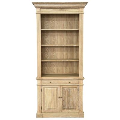 Dundee Oak Timber Library Bookcase, 108cm, Lime Washed Oak