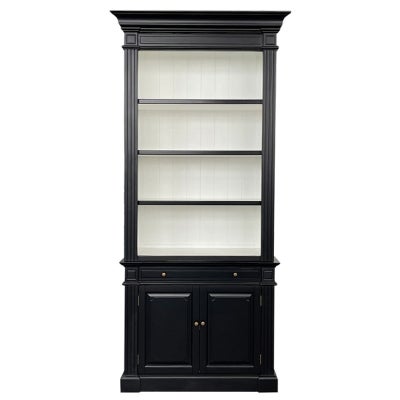 Dundee Birch Timber Library Bookcase, 108cm, Black