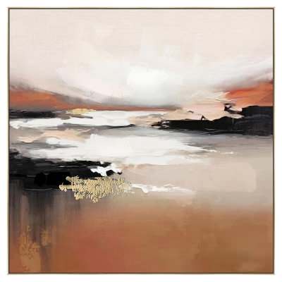 "Shades of Mocha" Framed Abstract Canvas Wall Art Painting, Type A, 82cm
