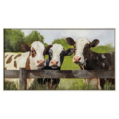 "Moo-ving Moment" Framed Canvas Wall Art Painting, 113cm