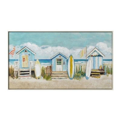 "Surf Shack" Framed Canvas Wall Art Paining, 113cm
