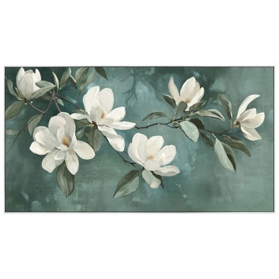"Ethereal Magnolia" Framed Canvas Wall Art Paining, 113cm