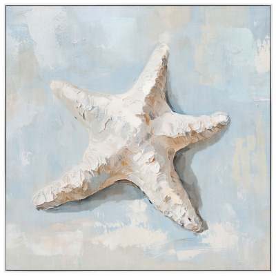 "Ocean Delight" Framed Canvas Wall Art Paining, Starfish, 73cm