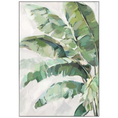 "Green Tropics" Framed Canvas Wall Art Paining, Type A, 103cm