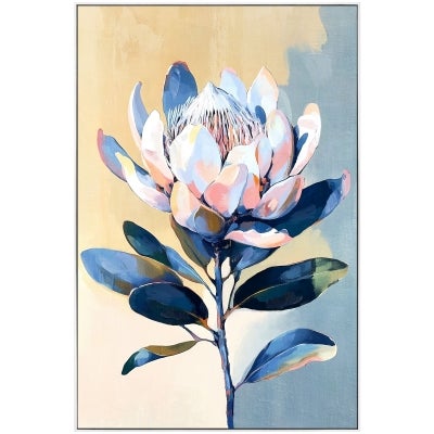 "Pastel Protea" Framed Canvas Wall Art Paining, Type A, 93cm