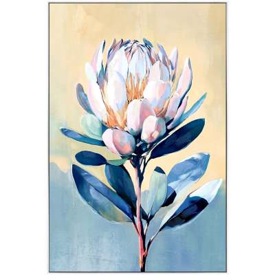 "Pastel Protea" Framed Canvas Wall Art Paining, Type B, 93cm