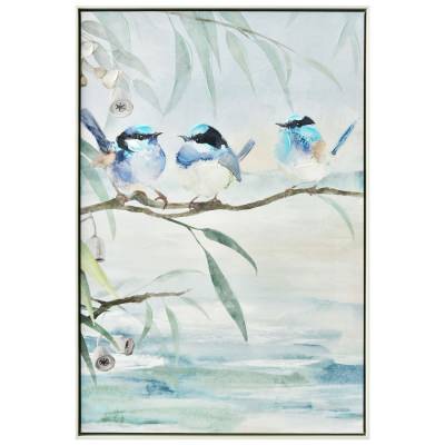 Eucalyptus Songbirds Framed Canvas Wall Art Painting, Type B, 92cm