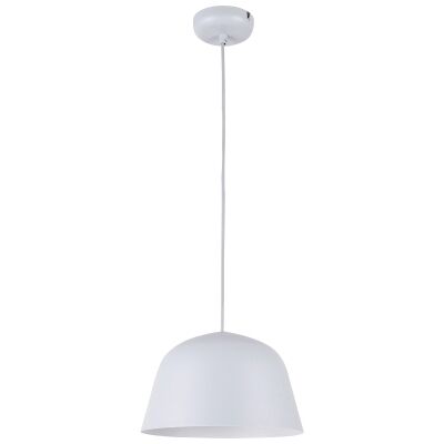 Pastel Iron Pendant Light, Angled Dome, Matt Grey