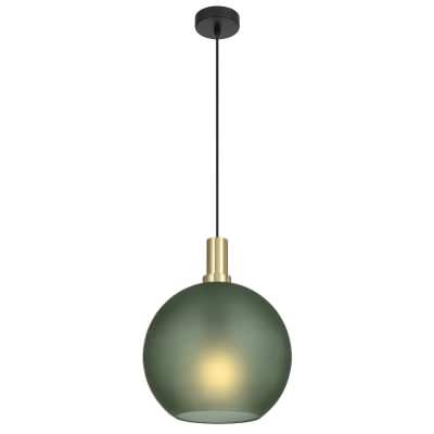 Patino Glass & Iron Pendant Light, Medium, Green