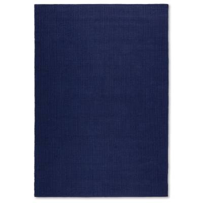 Pebble Flatweave Wool Rug, 160x230cm, Navy