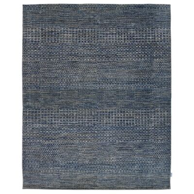 Perry Hand Knotted Wool Rug, 305x244cm, Denim Blue