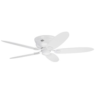 Hunter Low Profile III White Ceiling Fan with White / Maple Switch Blades