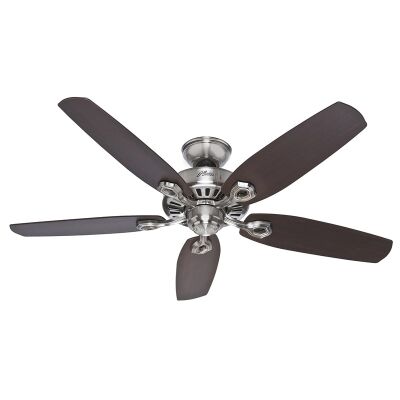Hunter Builder Elite Brushed Nickel Ceiling Fan with Brazilian Cherry / Maple Switch Blades