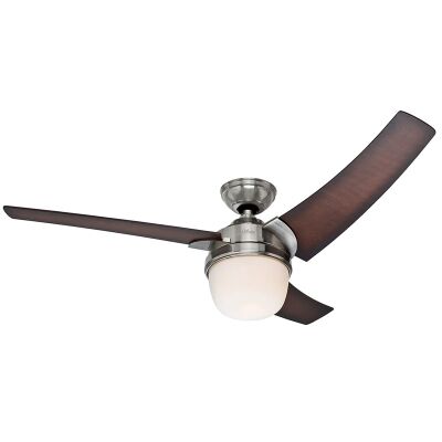 Hunter Eurus Brushed Nickel Ceiling Fan with Coffee Beech Blades