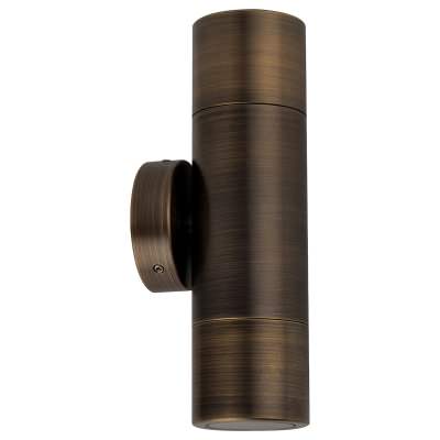 Roslin IP65 Exterior Up / Down Wall Light, GU10, Antique Brass