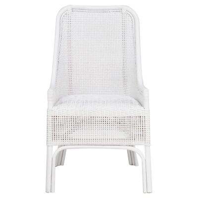 Achille Rattan Side Chair, White