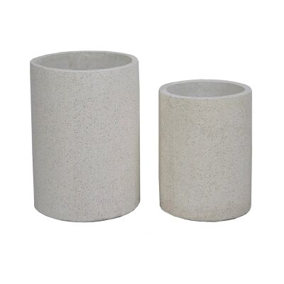 Venda 2 Piece Terrazzo Cylinder Pot Set