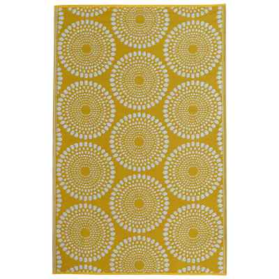 Daisies Recycled Plastic Reversible Outdoor Rug, 120x179cm
