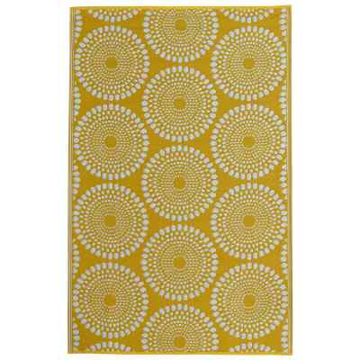 Daisies Recycled Plastic Reversible Outdoor Rug, 180x270cm