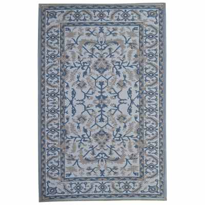 Nain Recycled Plastic Reversible Outdoor Rug, 150x238cm, White / Blue