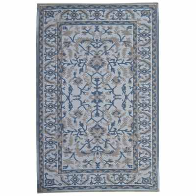 Nain Recycled Plastic Reversible Outdoor Rug, 180x270cm, White / Blue