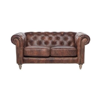 Rose Hill Leather Chesterfield Sofa, 2 Seater