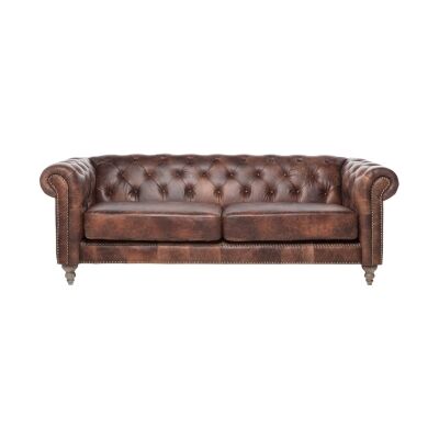 Rose Hill Leather Chesterfield Sofa, 3 Seater