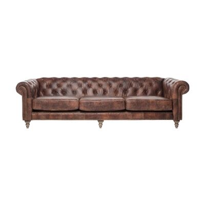 Rose Hill Leather Chesterfield Sofa, 4 Seater