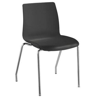 Pod Stackable Client Chair, 4 Leg, Black