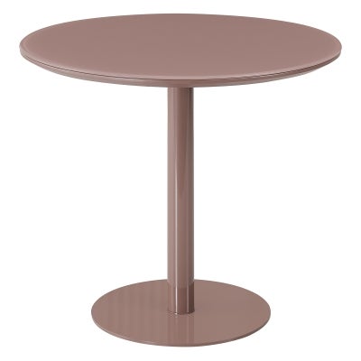 Bellano Glass Top Round Dining Table, 90cm, Dusty Rose