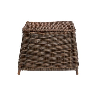Luna Rattan Storage Stool, Dark Natural
