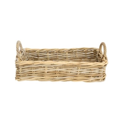 Luna Rattan Rectangular Tray, Medium, Bleached Natural