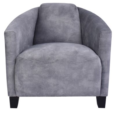Vancouver Velvet Fabric Tub Chair, Washed Grey