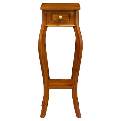 Queen Ann Mahogany Timber Plant Stand, Light Pecan
