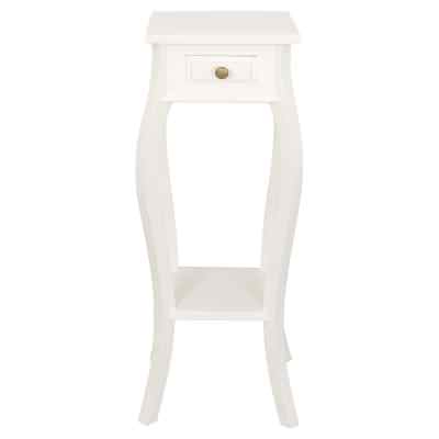 Queen Ann Mahogany Timber Plant Stand, White