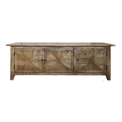 Auberge Parquetry Reclaimed Elm Timber 3 Door TV Unit, 160cm