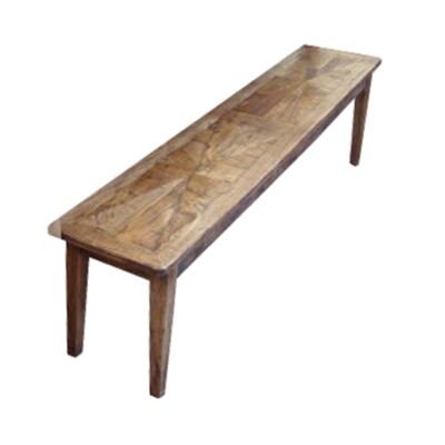 Auberge Parquetry Reclaimed Elm Timber Dining Bench, 113cm
