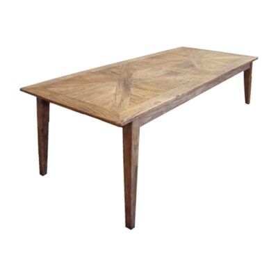 Auberge Parquetry Reclaimed Elm Timber Dining Table, 180cm