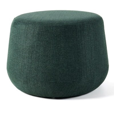 Pippa Fabric Round Ottoman, Small, Forest Green