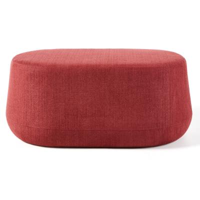 Pippa Fabric Oval Ottoman, Cherry Red