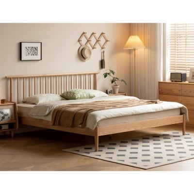 Zelro New Zealand Pine Timber Platform Bed, Queen
