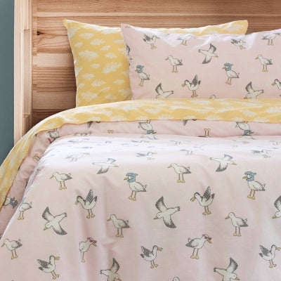Jelly Bean Kids Seagulls Quilt Cover Set, Double, Pink