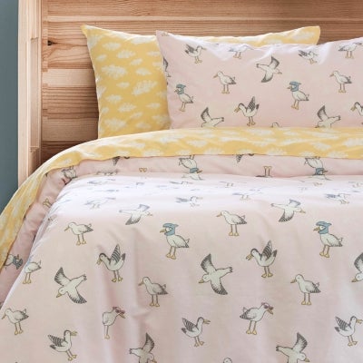 Jelly Bean Kids Seagulls Quilt Cover Set, Single, Pink