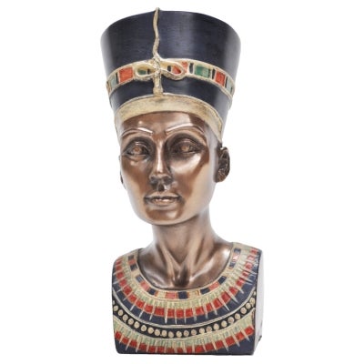 Veronese Cold Cast Bronze Coated Bust Sculpture, Queen Nefertiti, Small