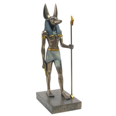 Veronese Cold Cast Bronze Coated Egyptian Mythology Figurine, Standing Anubis, Large